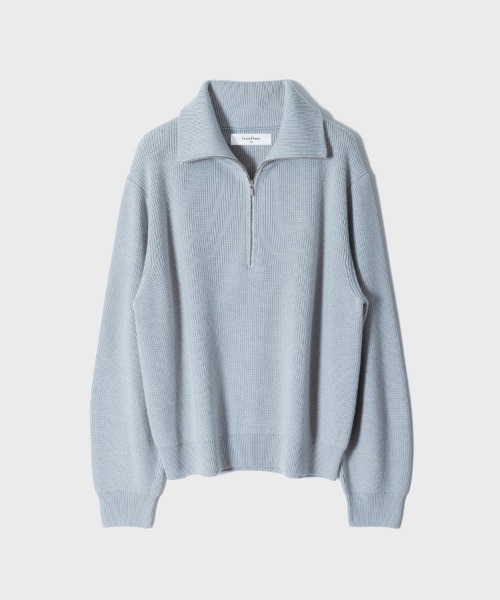 flowing half-zip pullover (blue gray)